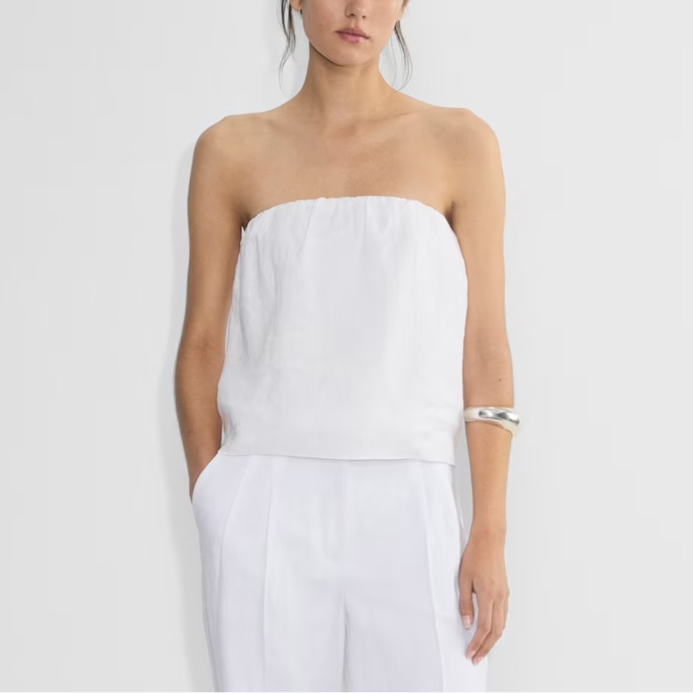 Aritzia White Linen Tube Top